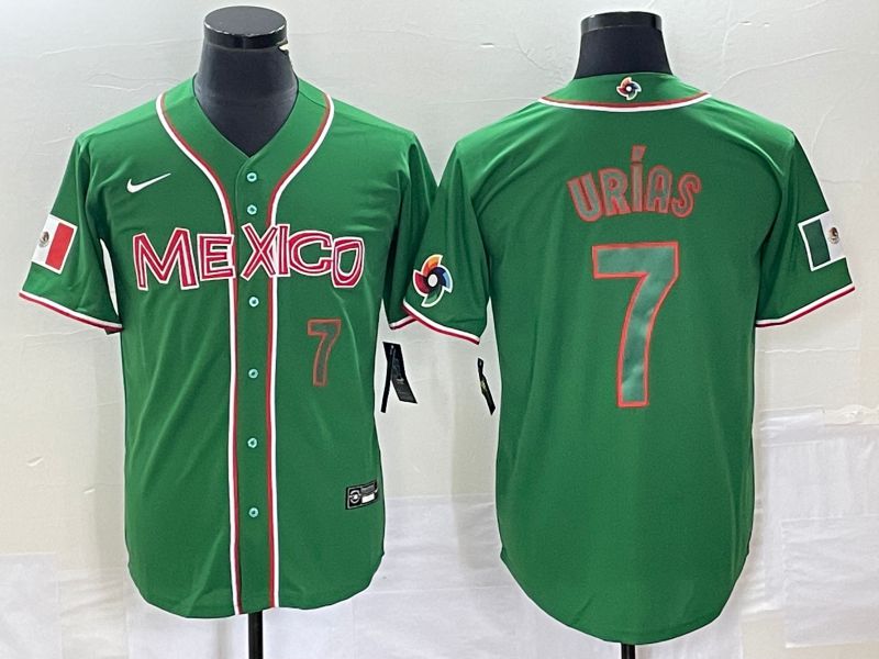 Men 2023 World Cub Mexico #7 Urias Green green Nike MLB Jersey10